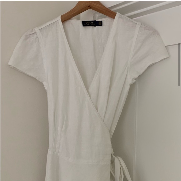 New Ralph Lauren Linen Maxi White Long Dress - Picture 4 of 13